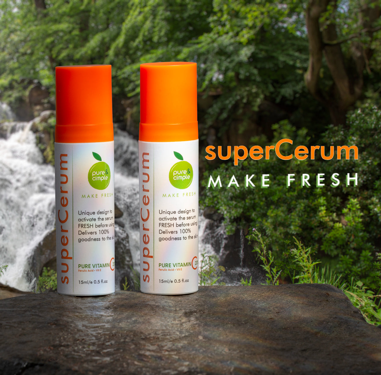 superCerum - Pure Vitamin C Serum- One month supply(2 bottles)